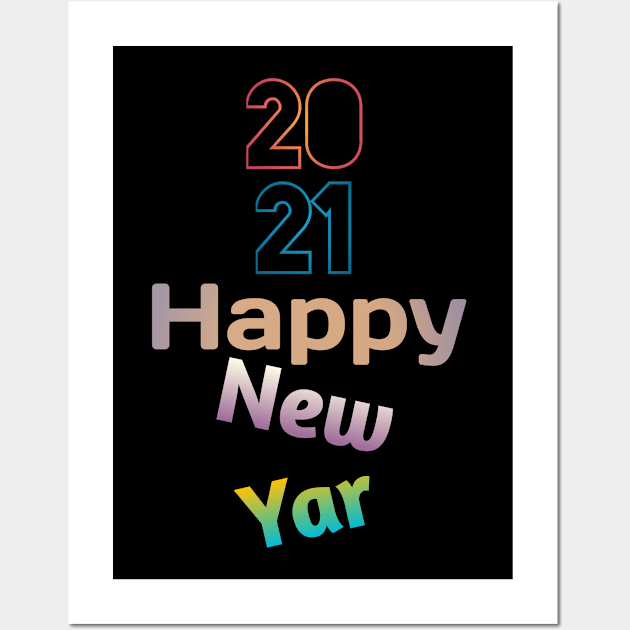 Happy New Year 2021 Wall Art by Blue Diamond Store